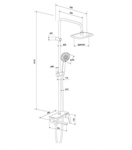 Душевая система Damixa Origin Bit 977720000