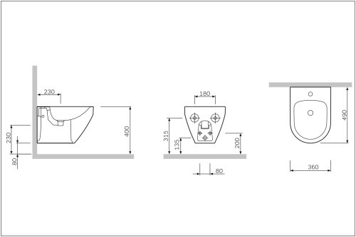 Биде AM.PM Spirit C703411WH