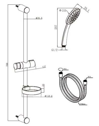 Душевой набор AM.PM Joy F0185100