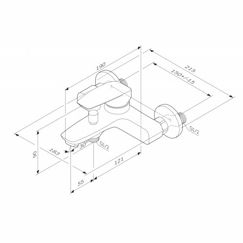 Смеситель для ванной AM.PM Tender F45E10000