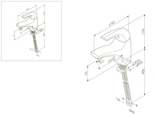 Смеситель для умывальника AM.PM Sense F7502100