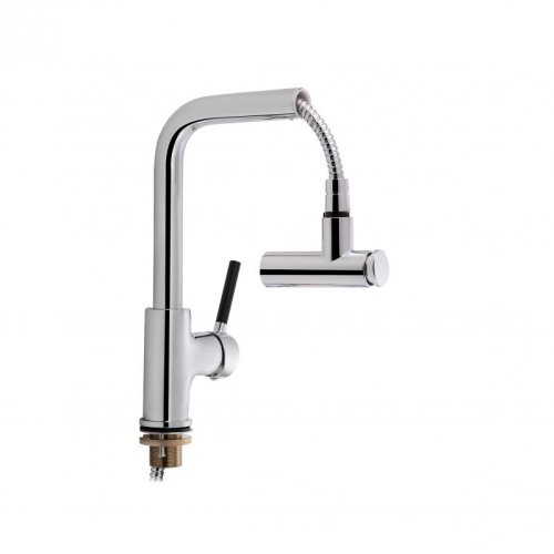 Кухонная мойка Qtap S7843 2.7/1.0 + смеситель для кухни Qtap Inspai CRM 013F