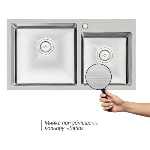 Кухонная мойка Qtap S7843 2.7/1.0 + смеситель для кухни Qtap Kuchyne 90X102FC