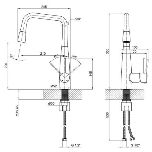 Кухонная мойка Qtap S7843 2.7/1.0 + смеситель для кухни Qtap Kuchyne 90X102FC