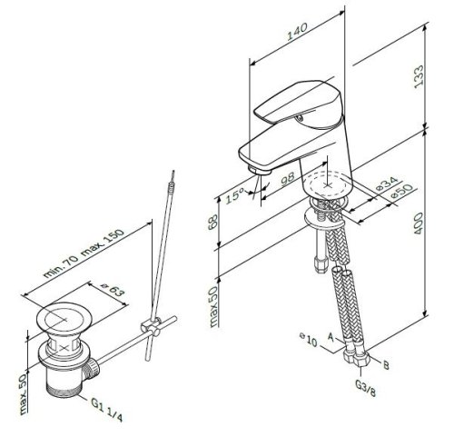 Смеситель для умывальника AM.PM Gem F9082100