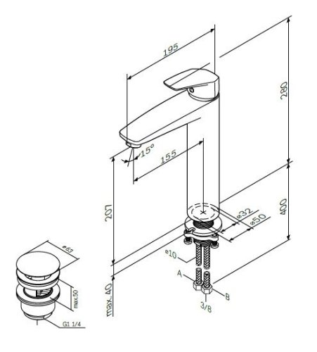 Смеситель для умывальника AM.PM Gem F9092200