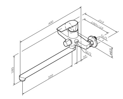 Смеситель для ванны AM.PM Gem F90E90000