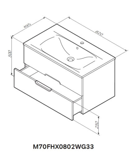 Тумба з умивальником AM.PM Spirit M70-FUX0802-WC0802-38