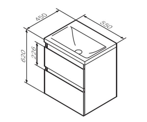 Тумба с умывальником AM.PM X-Joy M85-FHX0552-WC0552WG38