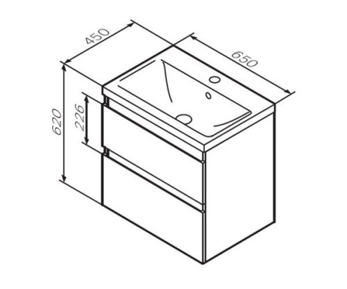 Тумба с умывальником AM.PM X-Joy M85-FHX0652-WC0652WG38