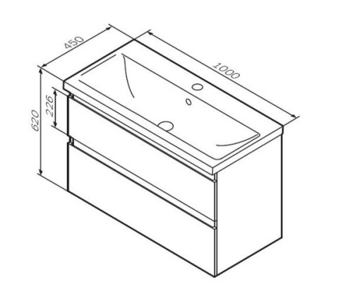 Тумба с умывальником AM.PM X-Joy M85-FHX1002-WC1002WG38