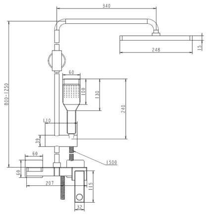 Душевая система FALA NOIR 1 75883