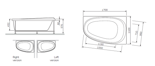 Ванна AM.PM Like 170х110 W80A-170L110W-A