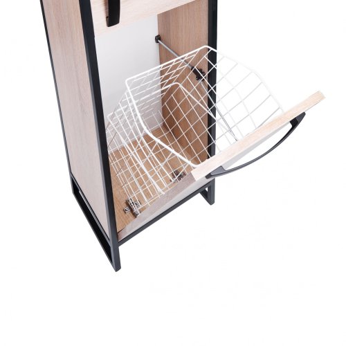 Пенал напольный Qtap Taurus Whitish oak с корзиной для белья QT2475PN175KRWO