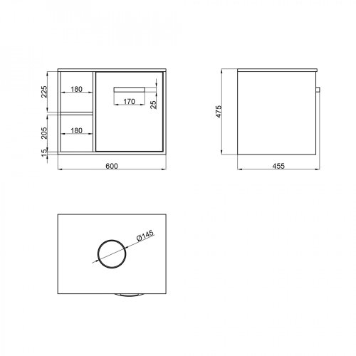 Тумба підвісна Qtap Pisces Whitish oak зі стільницею QT2579TPL603WO