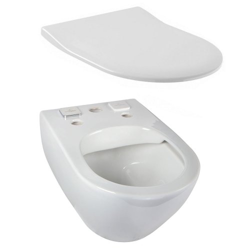 Унитаз Villeroy&Boch Subway 2.0 ViFresh с крышкой и сиденьем микролифт 5614A101+9M78S101