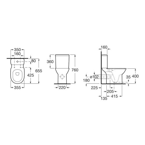Унітаз підлоговий Roca Debba Round Rimless A34D995000