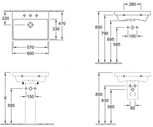 Умивальник Villeroy&Boch Avento 41586001