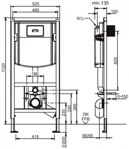 Унитаз + инсталляция Villeroy&Boch Subway 2.0 DirectFlush 5614R201+92246100