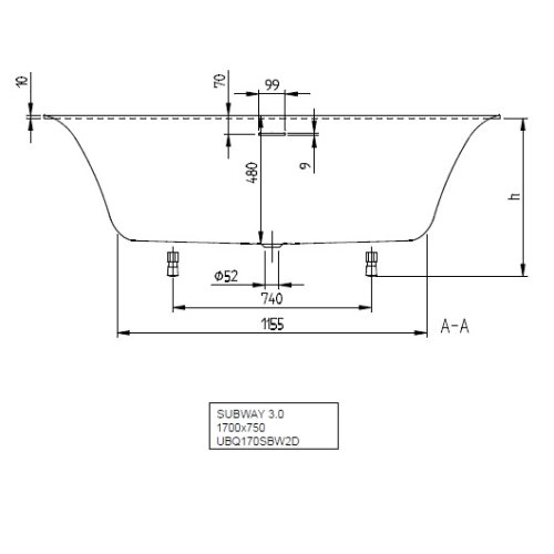 Ванна Villeroy&Boch Subway 3.0 170x75 UBQ170SBW2DV-01