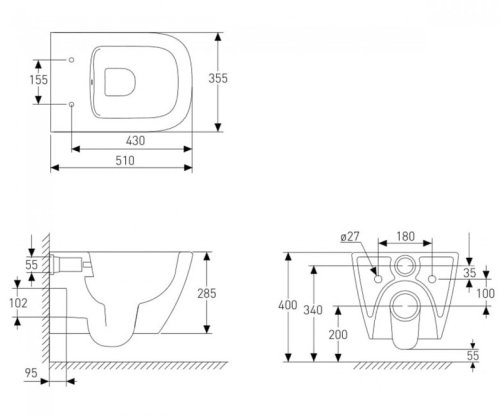 Унитаз VOLLE Solo Rimless 13-55-111