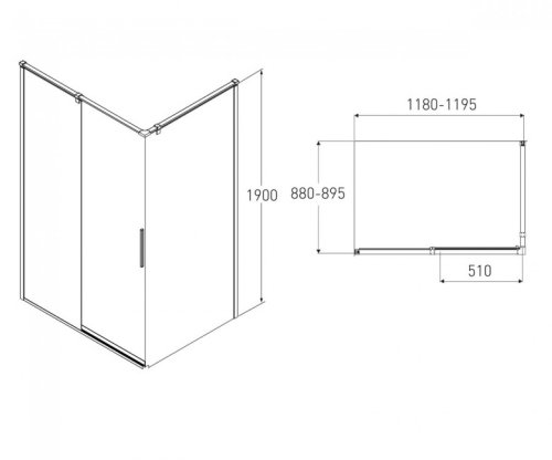Душова кабіна VOLLE Leon 120х90 10-22-244glass