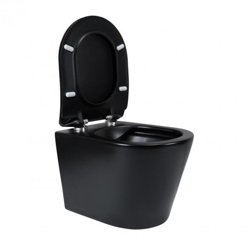 Унитаз подвесной Qtap Scorpio Rimless Slim Soft-close QT1433053ERMB