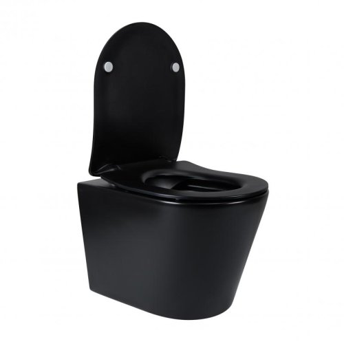 Унитаз подвесной Qtap Scorpio Rimless Slim Soft-close QT1433053ERMB