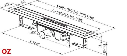 Душевой канал Ravak 10° 950 X01577