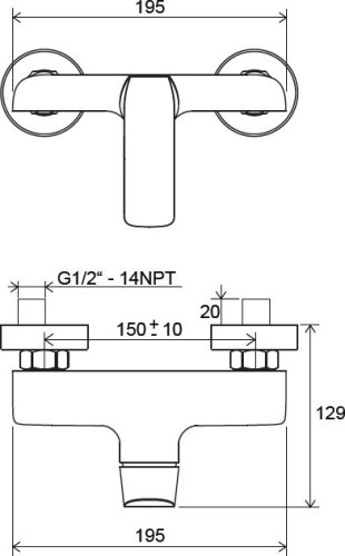 Смеситель для душа Ravak Flat FL 032.00/150 X070121