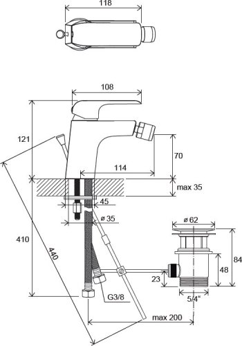 Смеситель для биде Ravak Flat FL 055.00 X070122