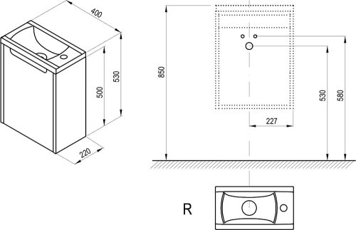 Тумба под умывальник Ravak Classic SD 400 Капучино X000000959