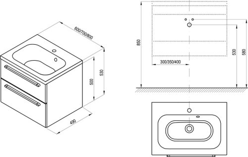 Тумба под умывальник Ravak Chrome II SD 600 X000000919