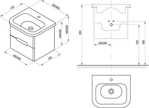 Тумба под умывальник Ravak Chrome II SD 650 Белый X000001291