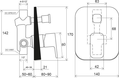 Смеситель скрытого монтажа Ravak TD F 061.00 X070134