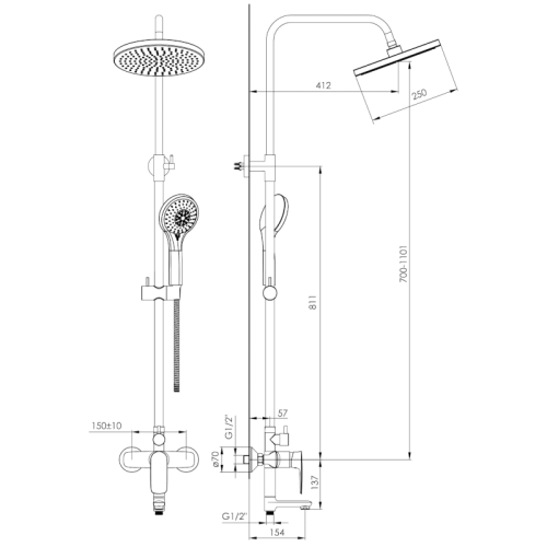 Душевая система Imprese Strela t03008301AA