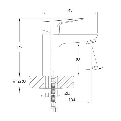Смеситель для умывальника Imprese Modus f03508201SR