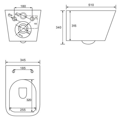 Унітаз з інсталяцією VOLLE Libra S 13-41-160S+3884000G