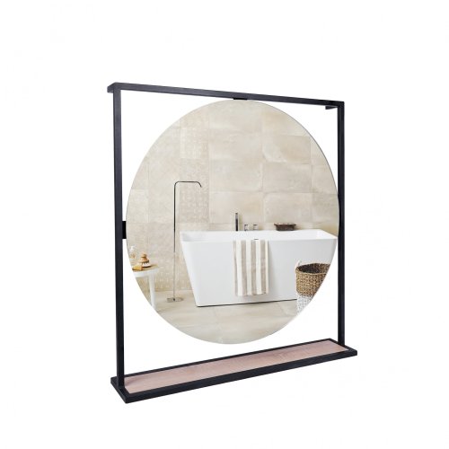 Дзеркало Qtap Taurus Black/Whitish oak з LED-підсвіткою QT2478ZP800BWO