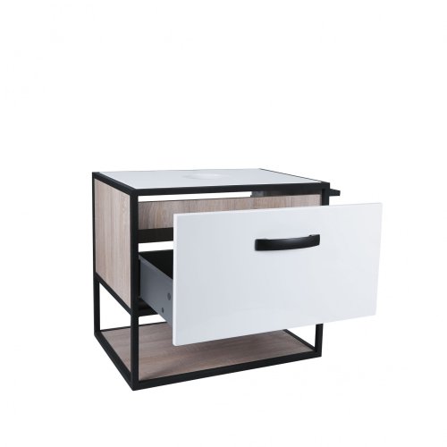 Тумба підвісна Qtap Taurus White/Whitish oak зі стільницею QT2479TPT603WWO