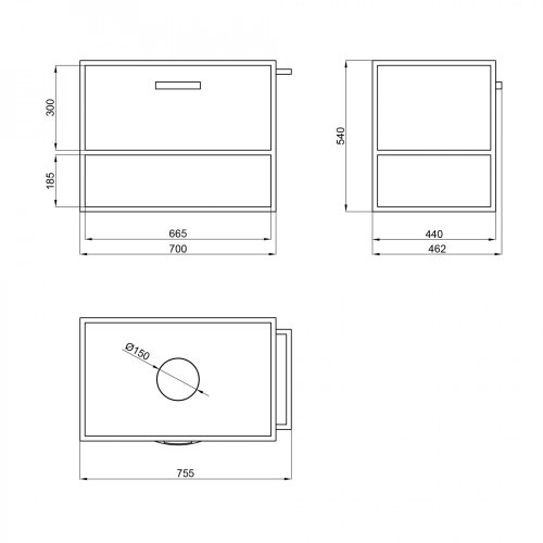 Тумба підвісна Qtap Taurus White/Whitish oak зі стільницею QT2479TPT703WWO