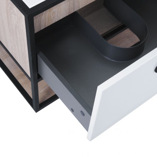 Тумба підвісна Qtap Taurus White/Whitish oak зі стільницею QT2479TPT703WWO