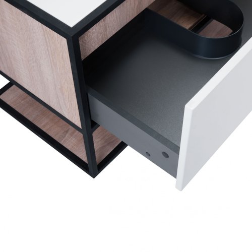 Тумба подвесная Qtap Taurus White/Whitish oak со столешницей QT2479TPT803WWO