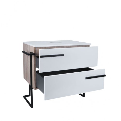 Тумба підлогова Qtap Taurus White/Whitish oak зі стільницею QT2480TNT703WWO