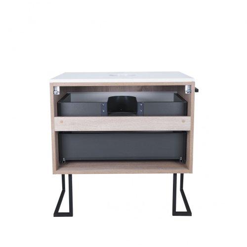 Тумба підлогова Qtap Taurus White/Whitish oak зі стільницею QT2480TNT703WWO