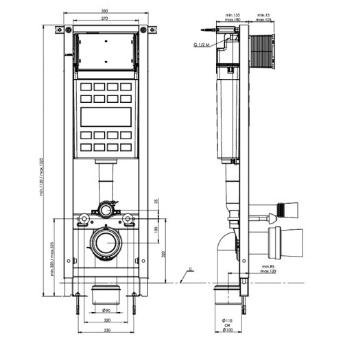 Инсталляционная система Roca Eko Frame + чаша унитаза Gap Round Rimless с сиденьем Ultra Slim