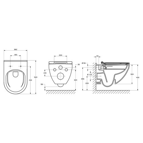 Инсталляционная система Roca Eko Frame + чаша унитаза OSSA Rimless c крышкой Soft-Close