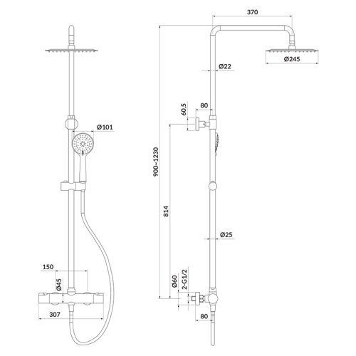 Душевая система Cersanit CITY S951-340