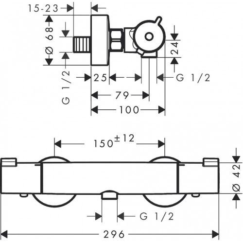 Смеситель для душа Hansgrohe Ecostat 1001 CL 13211000