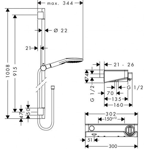 Смеситель для душа Hansgrohe Shower Tablet Select 27027400